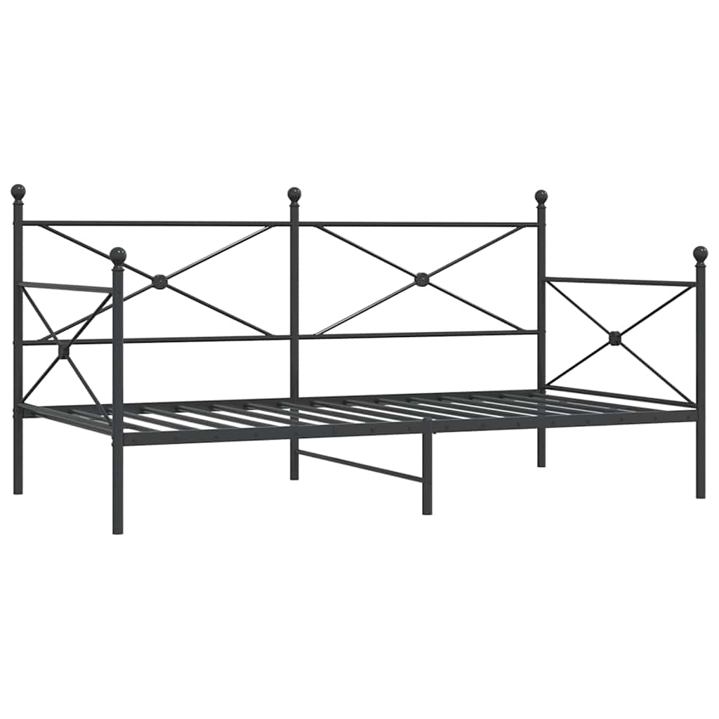 Dagseng uten madrass svart 100x190 cm stål