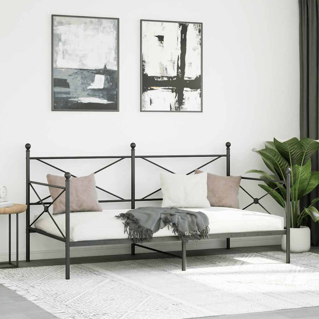 Dagseng uten madrass svart 100x190 cm stål