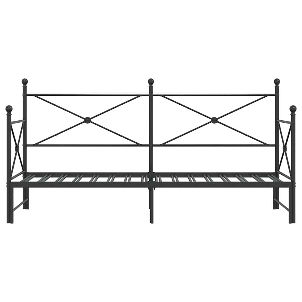 Dagseng med trille uten madrass svart 75x190 cm stål vidaXL