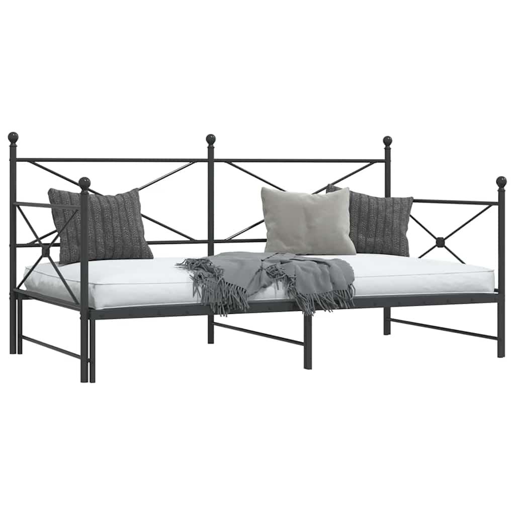 Dagseng med trille uten madrass svart 100x200 cm stål