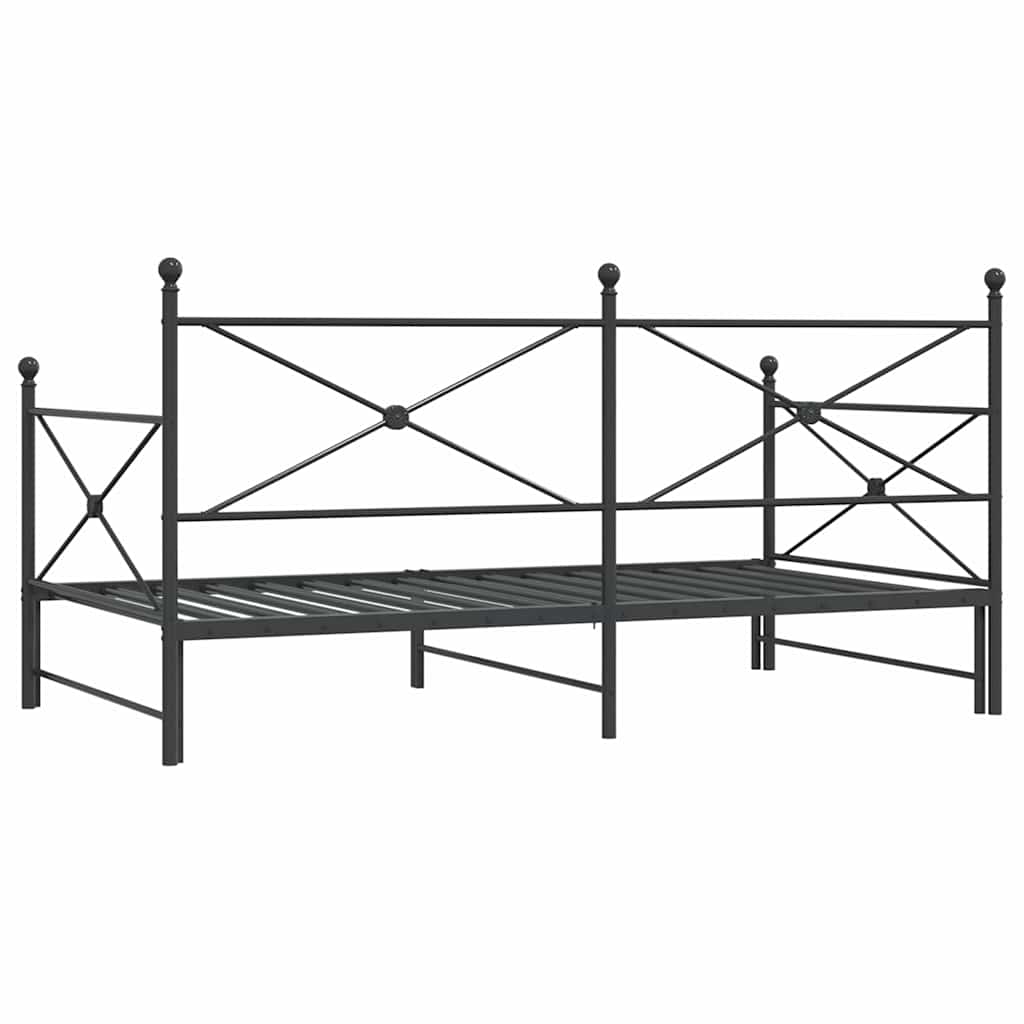 Dagseng med trille uten madrass svart 100x200 cm stål