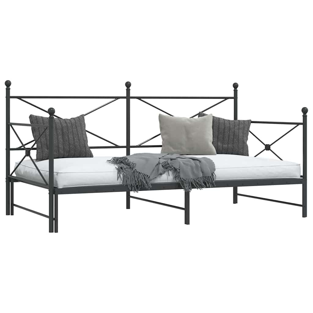 Dagseng med trille uten madrass svart 107x203 cm stål