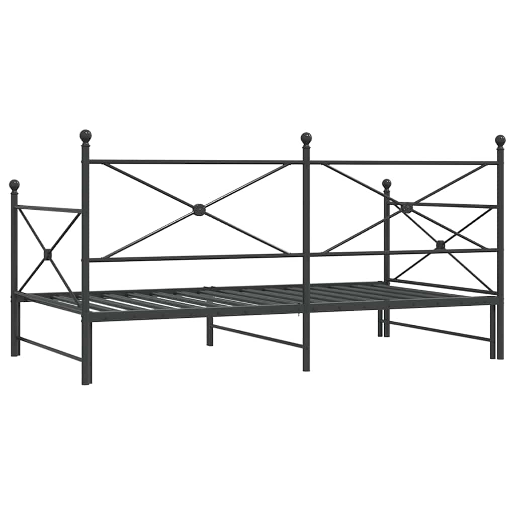 Dagseng med trille uten madrass svart 107x203 cm stål