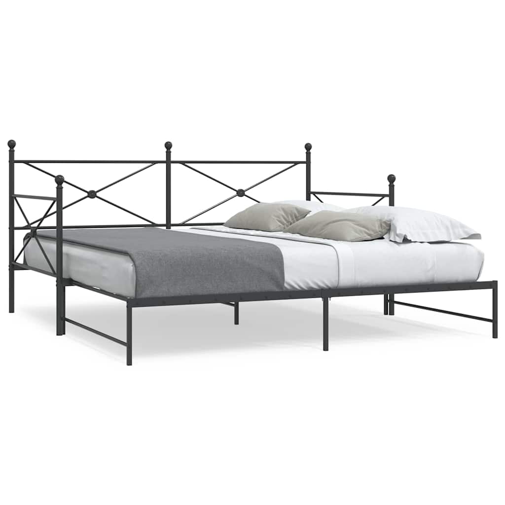 Dagseng med trille uten madrass svart 107x203 cm stål