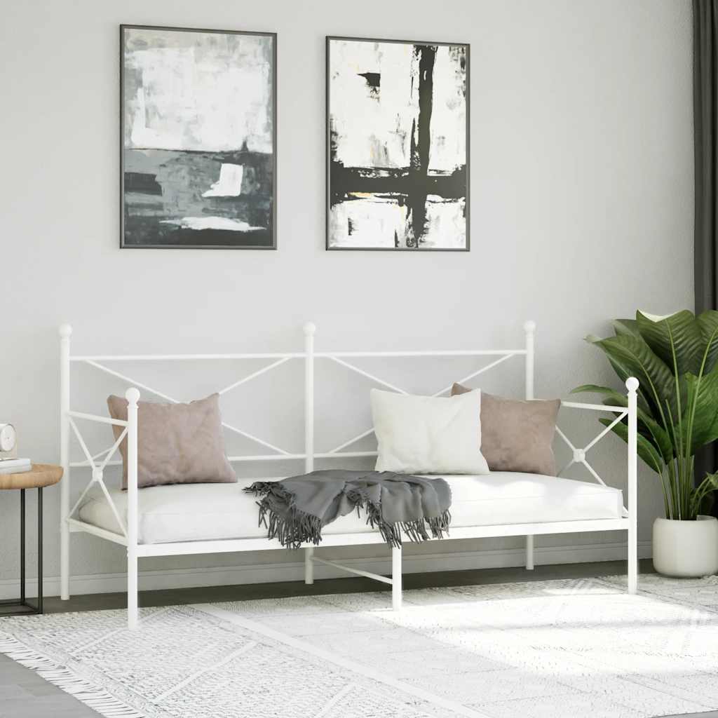 Dagseng uten madrass hvit 80x200 cm stål