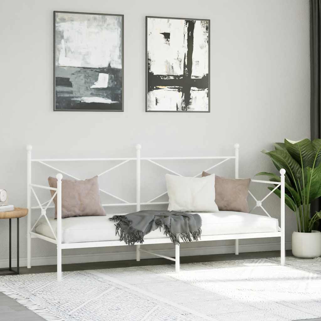 Dagseng uten madrass hvit 90x200 cm stål