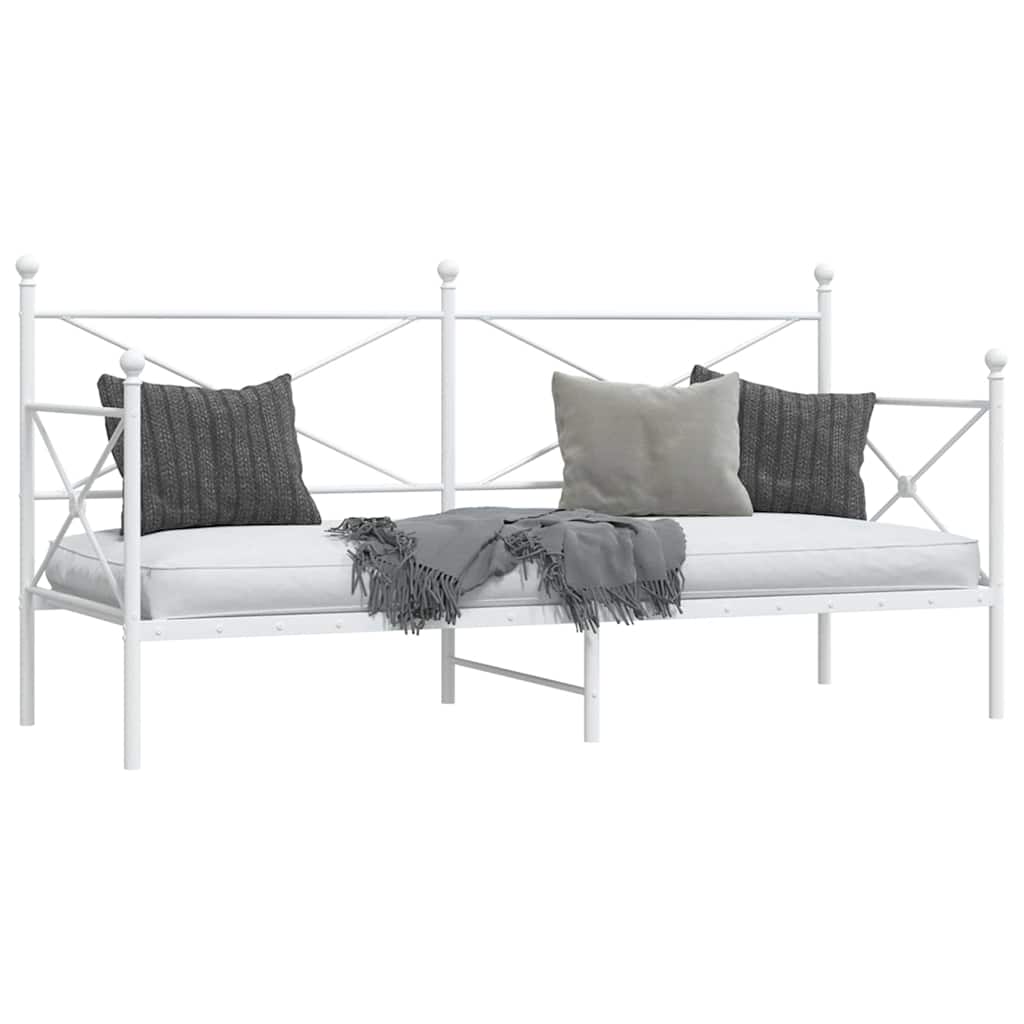 Dagseng uten madrass hvit 90x200 cm stål