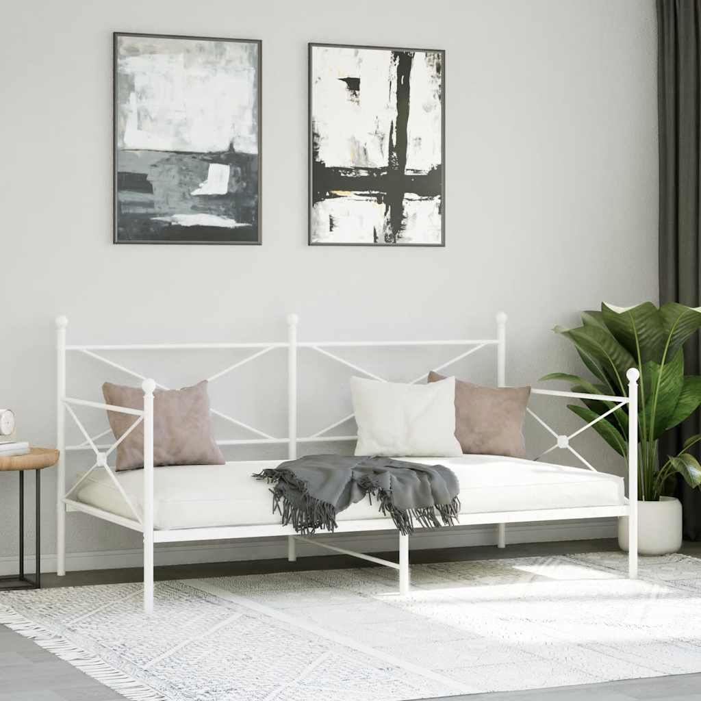 Dagseng uten madrass hvit 100x200 cm stål