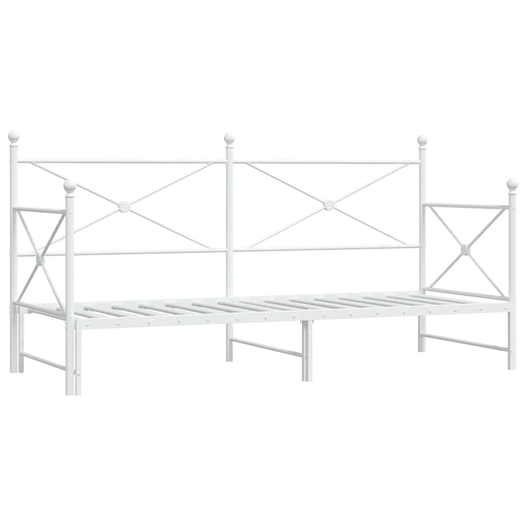Dagseng med trille uten madrass hvit 75x190 cm stål vidaXL