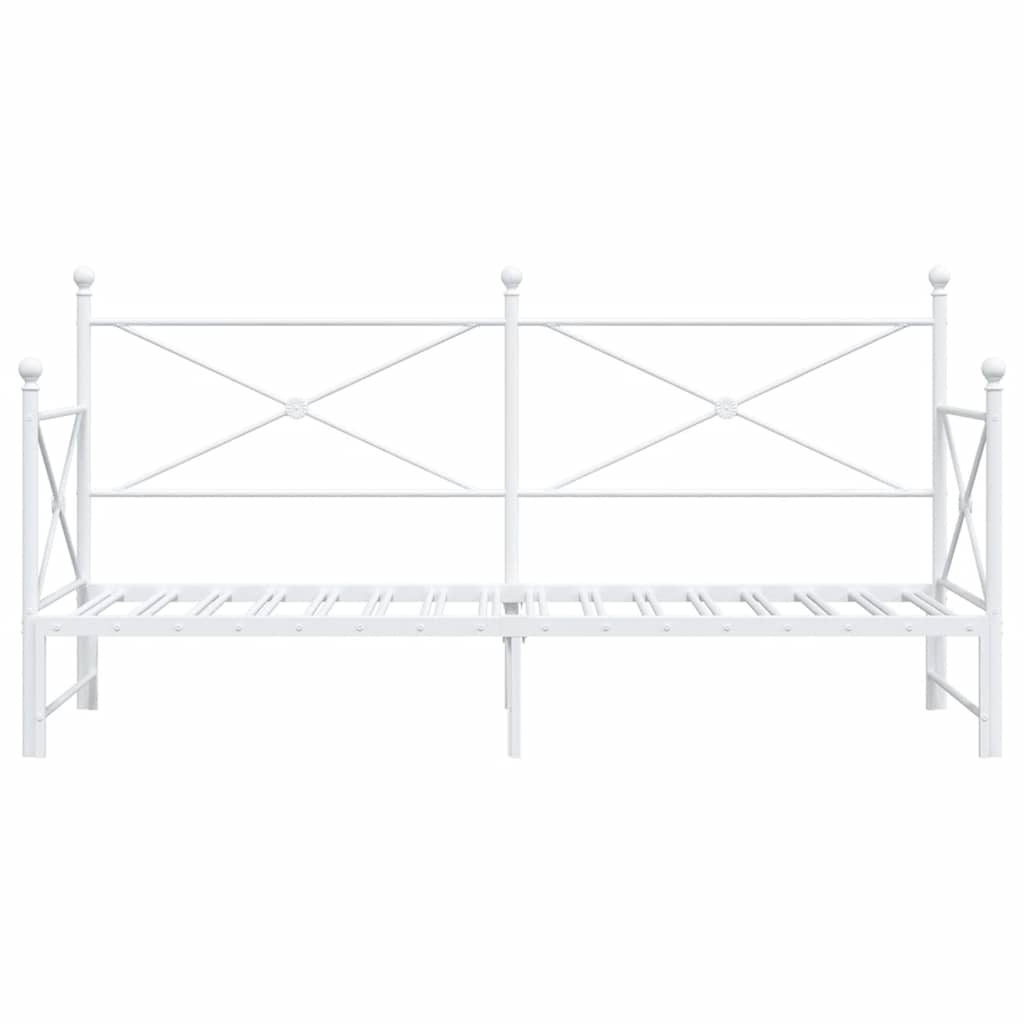 Dagseng med trille uten madrass hvit 75x190 cm stål vidaXL