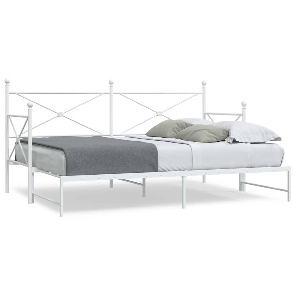 Dagseng med trille uten madrass hvit 75x190 cm stål vidaXL