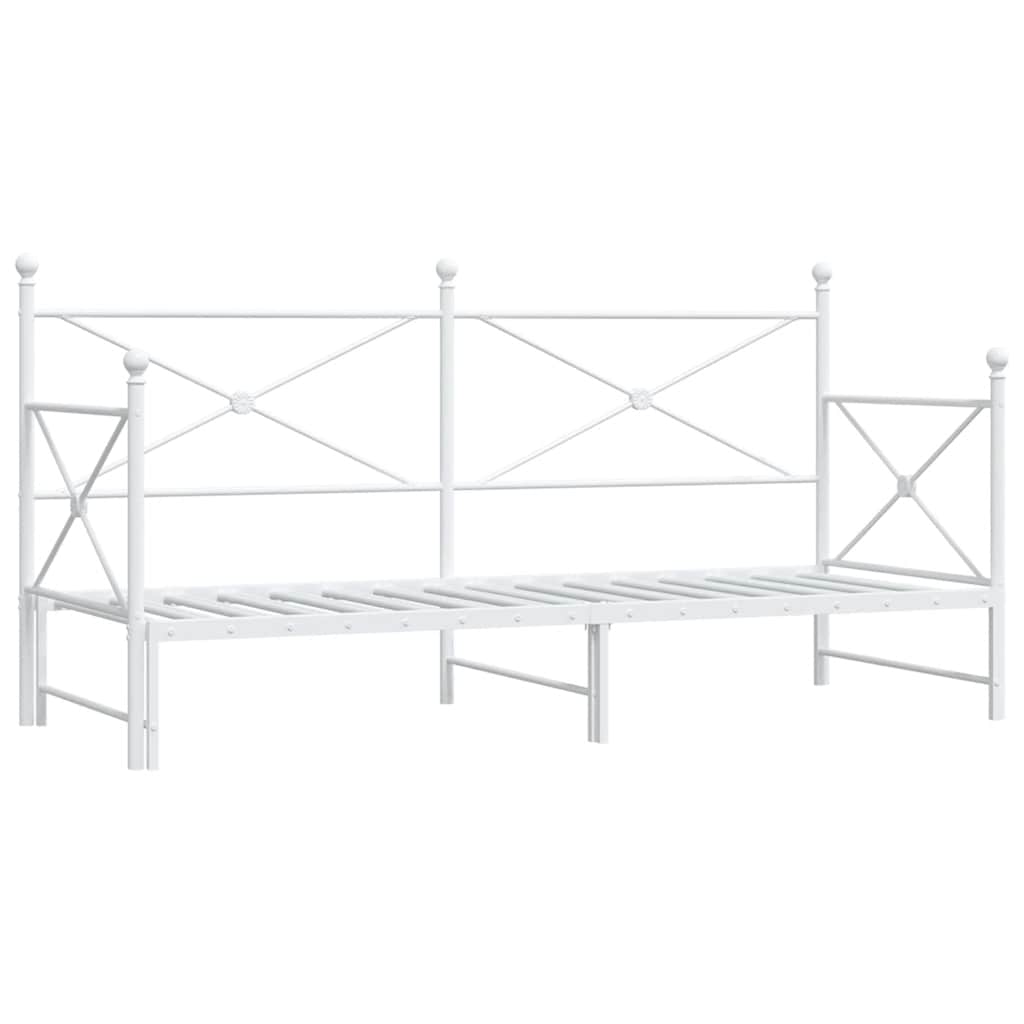 Dagseng med trille uten madrass hvit 80x200 cm stål vidaXL