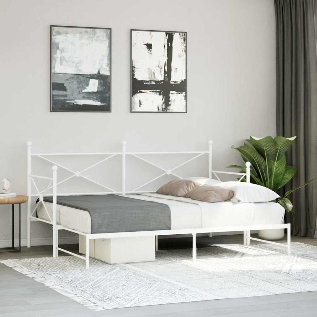 Dagseng med trille uten madrass hvit 80x200 cm stål vidaXL