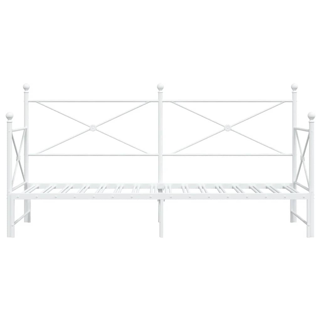 Dagseng med trille uten madrass hvit 80x200 cm stål vidaXL