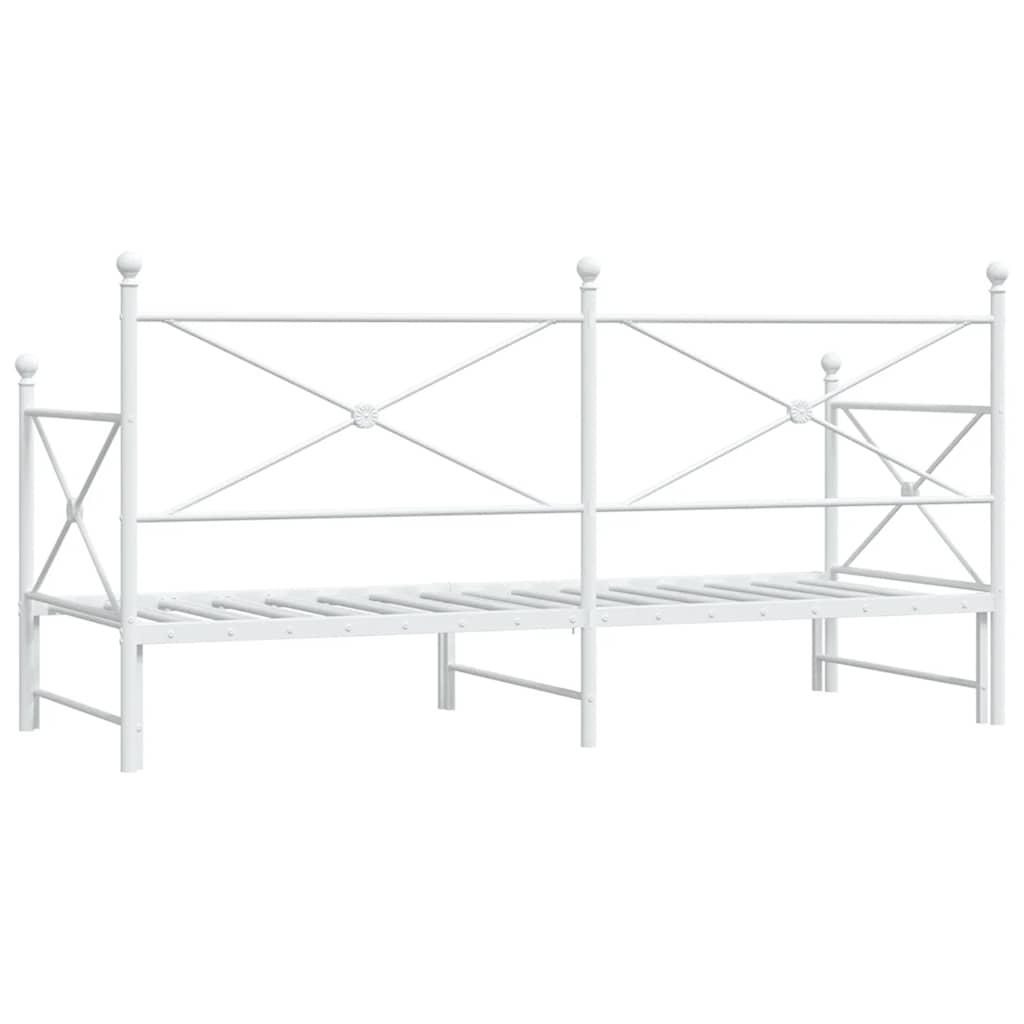 Dagseng med trille uten madrass hvit 80x200 cm stål vidaXL