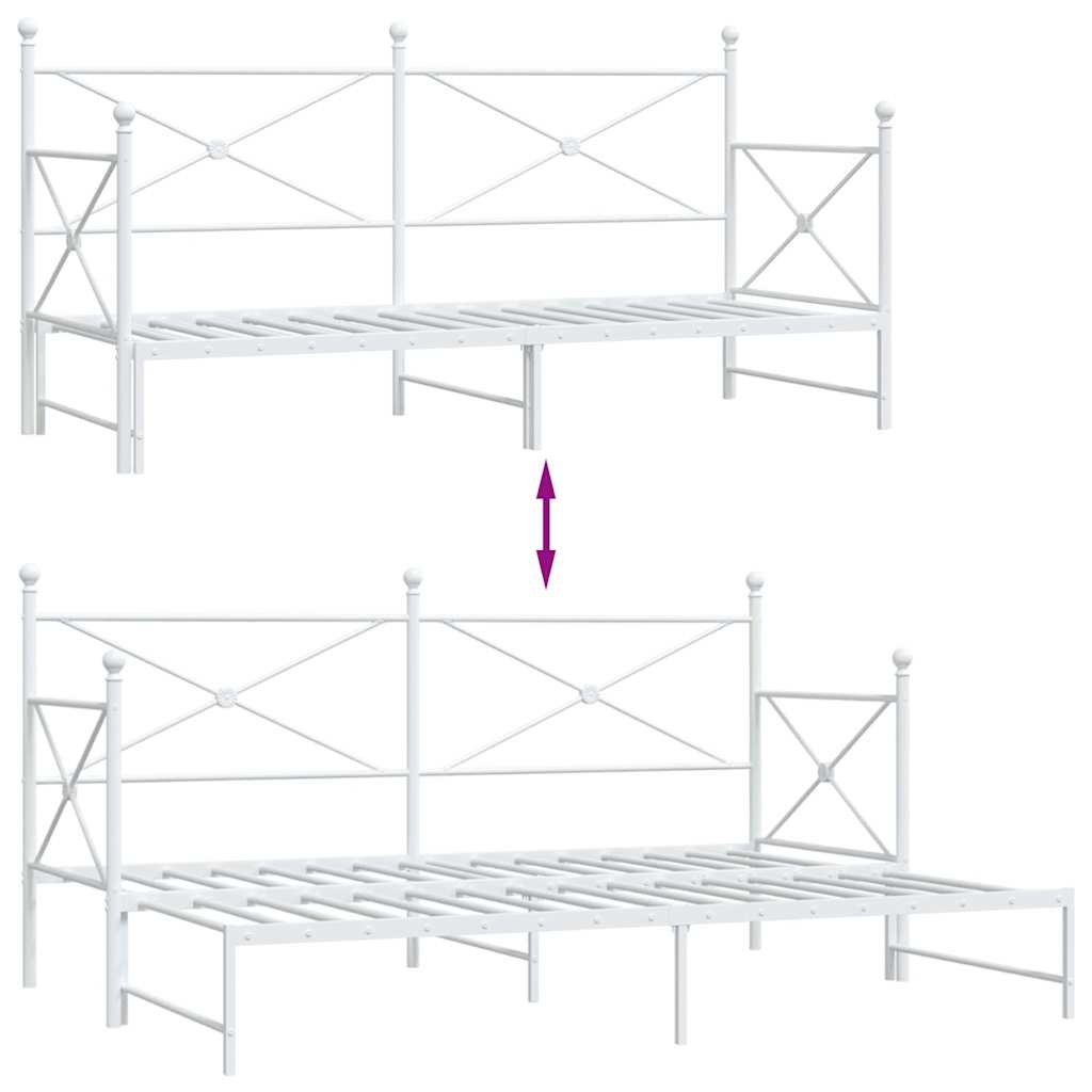 Dagseng med trille uten madrass hvit 80x200 cm stål vidaXL