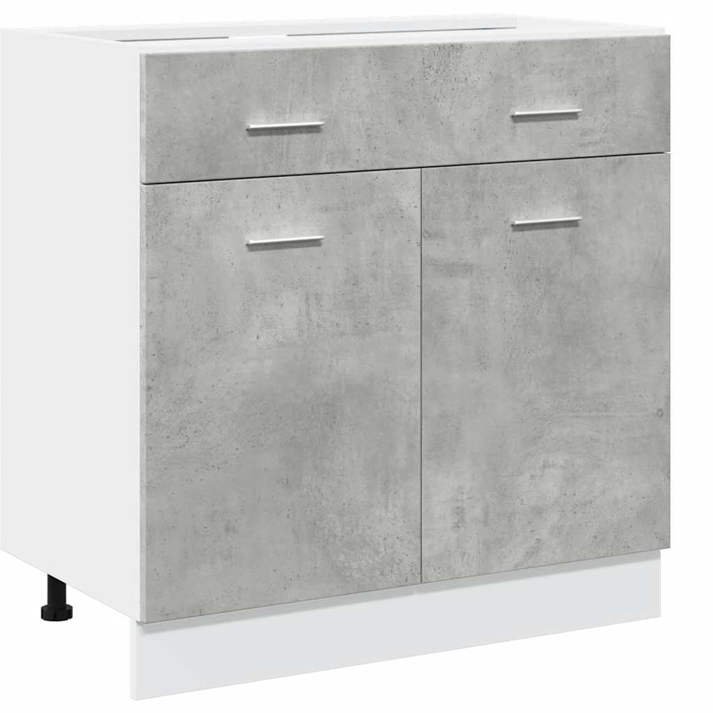 Kjøkkenskapsett 7 deler Lyon betonggrå konstruert tre