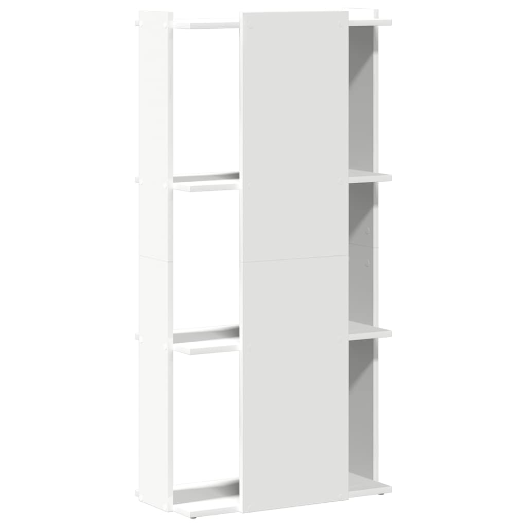 Bokhylle 3 etasjer hvit 60x30x120 cm konstruert tre