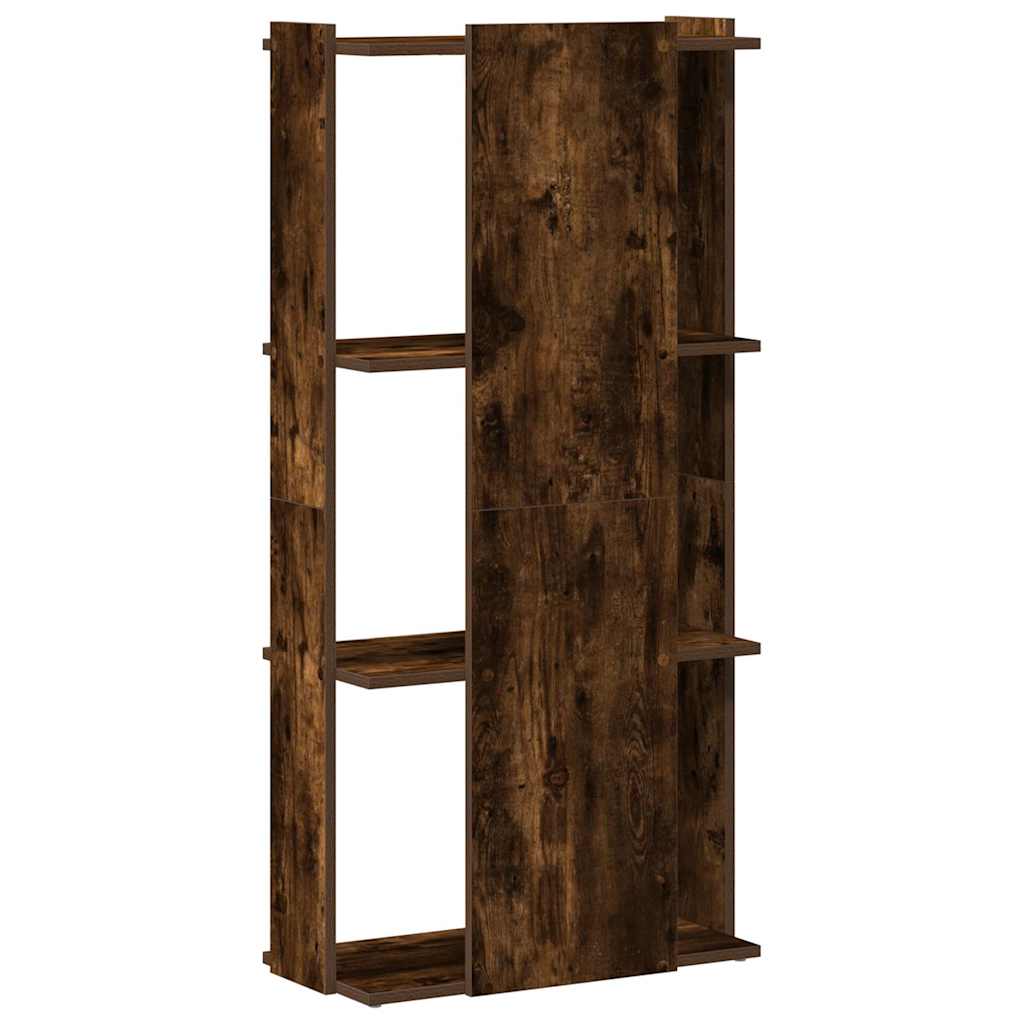 Bokhylle 3 etasjer røkt eik 60x30x120 cm konstruert tre