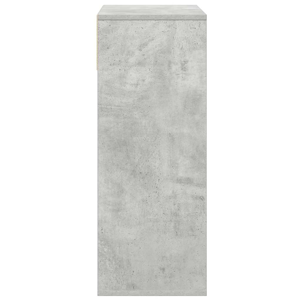 Bokhylle betonggrå 66x31x80 cm konstruert tre