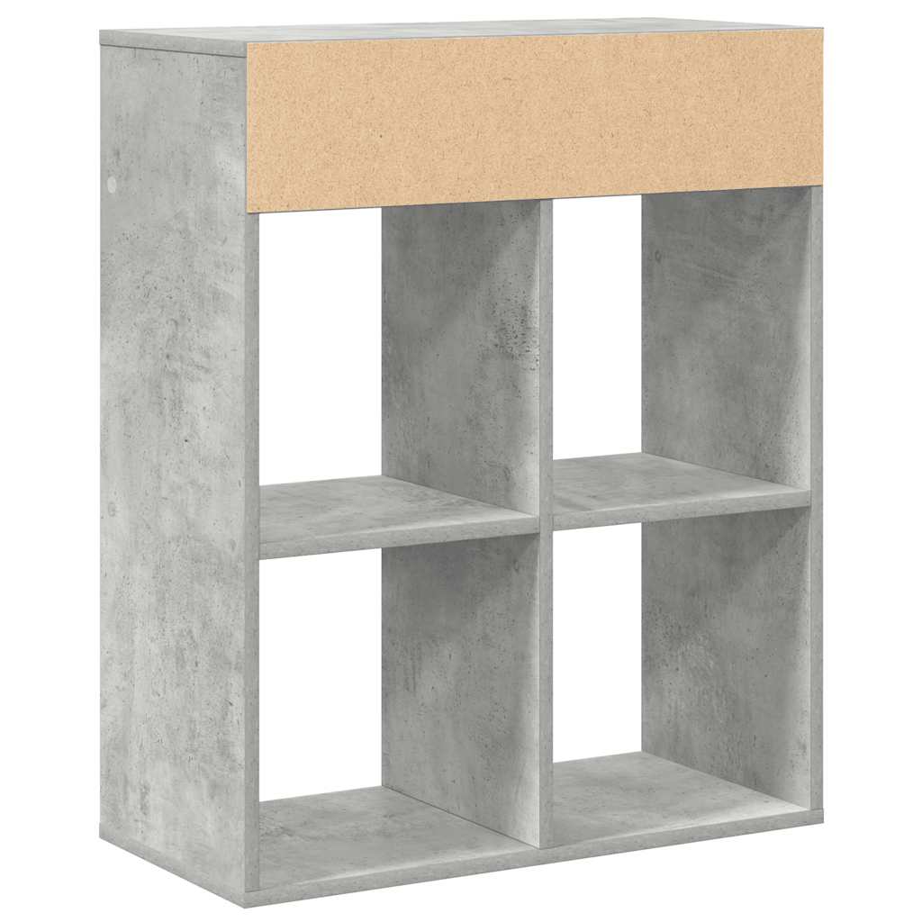 Bokhylle betonggrå 66x31x80 cm konstruert tre