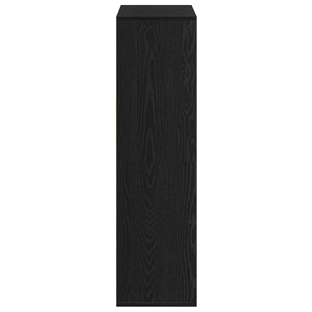 Bokhylle svart 66x31x112 cm konstruert tre
