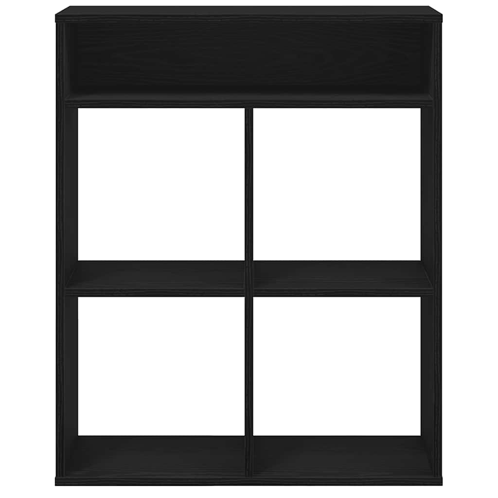 Bokhylle svart 66x31x80 cm konstruert tre