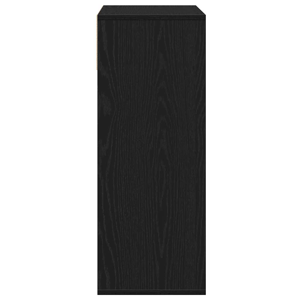 Bokhylle svart 66x31x80 cm konstruert tre
