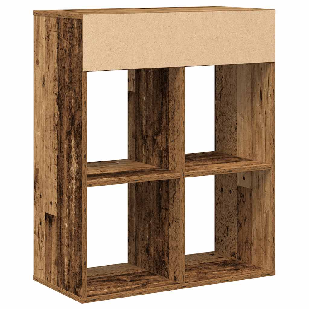 Bokhylle gammelt tre 66x31x80 cm konstruert tre