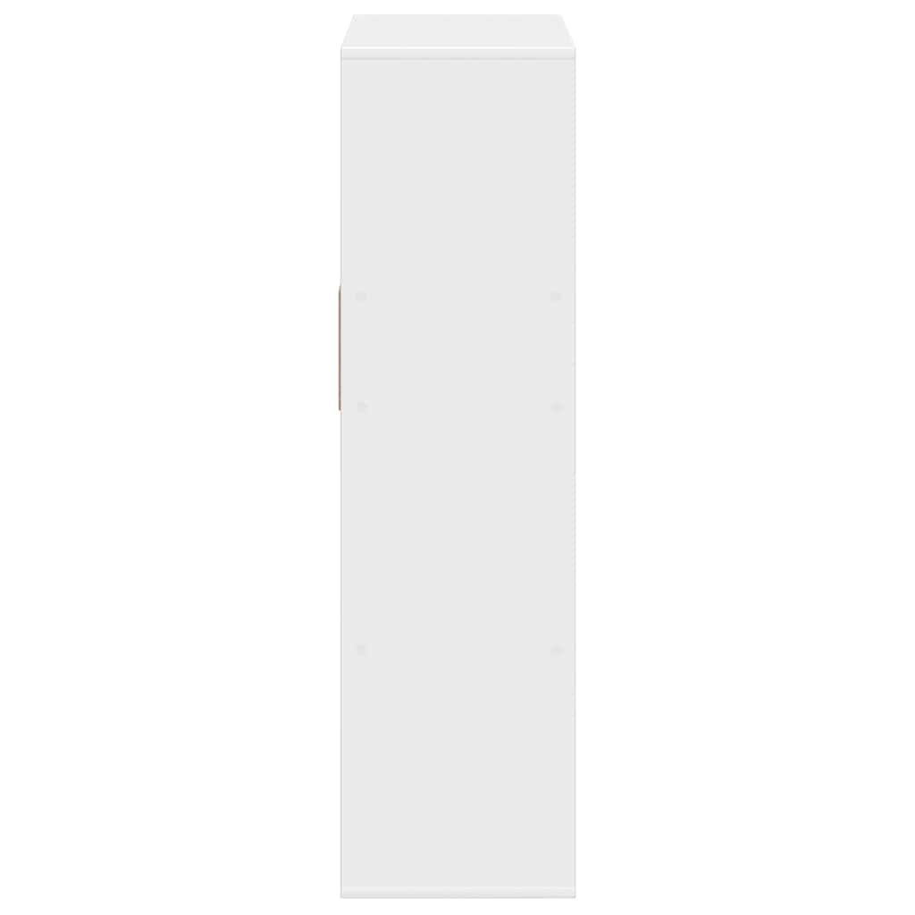 Bokhylle hvit 66x31x112 cm konstruert tre