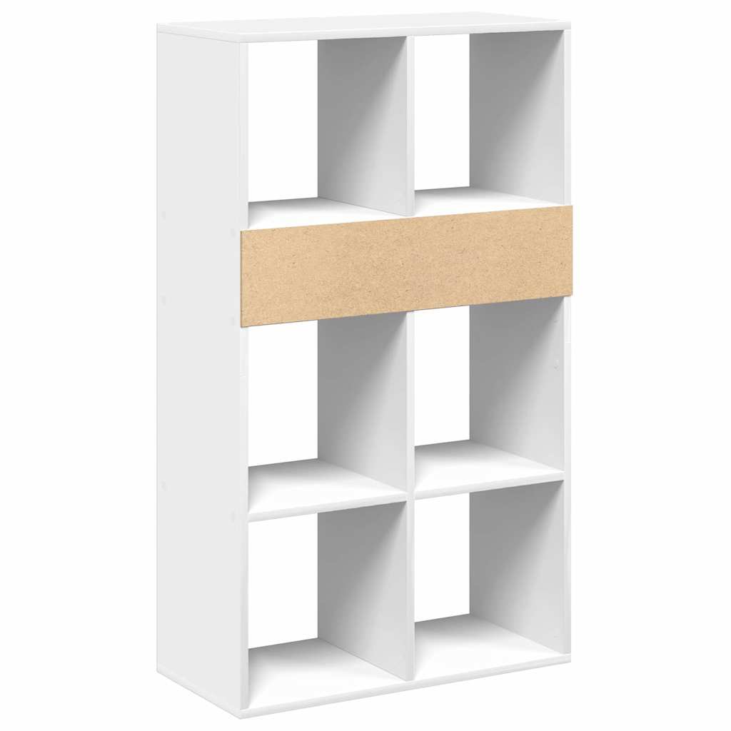 Bokhylle hvit 66x31x112 cm konstruert tre