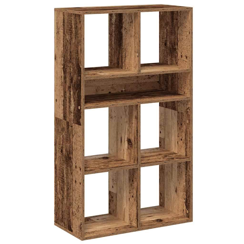 Bokhylle gammelt tre 66x31x112 cm konstruert tre