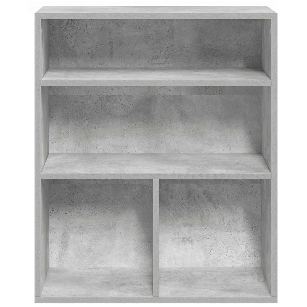 Bokhylle betonggrå 60x30x71,5 cm konstruert tre