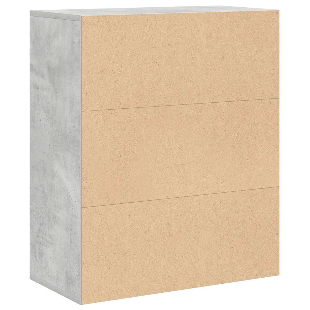 Bokhylle betonggrå 60x30x71,5 cm konstruert tre