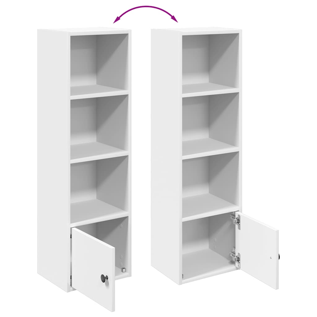 Bokhylle hvit 31x24x102 cm konstruert tre