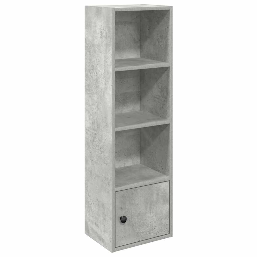 Bokhylle betonggrå 31x24x102 cm konstruert tre