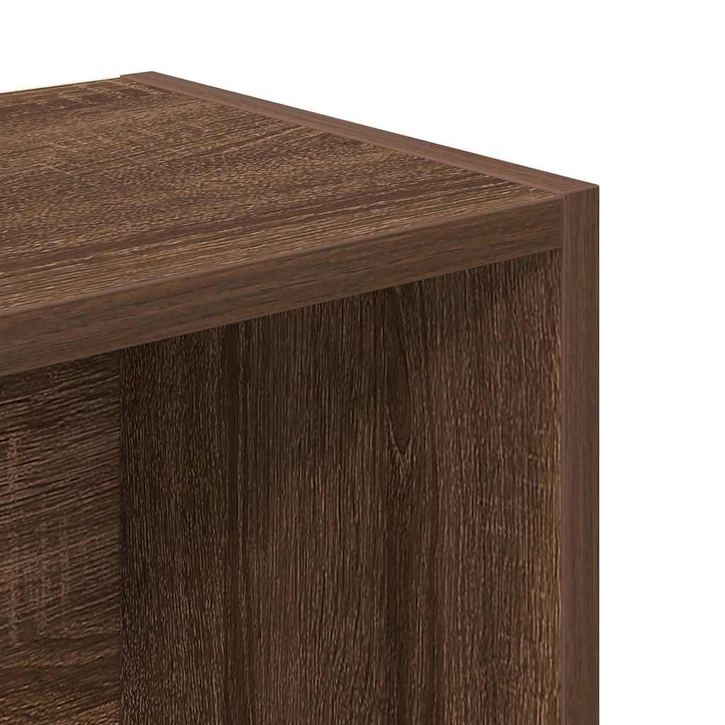 Bokhylle brun eik 31x24x102 cm konstruert tre