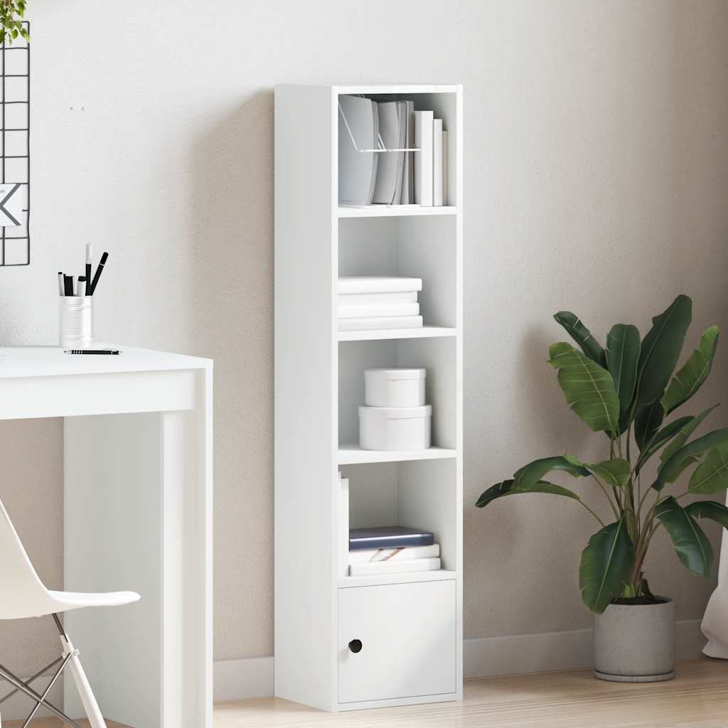 Bokhylle hvit 31x24x127 cm konstruert tre
