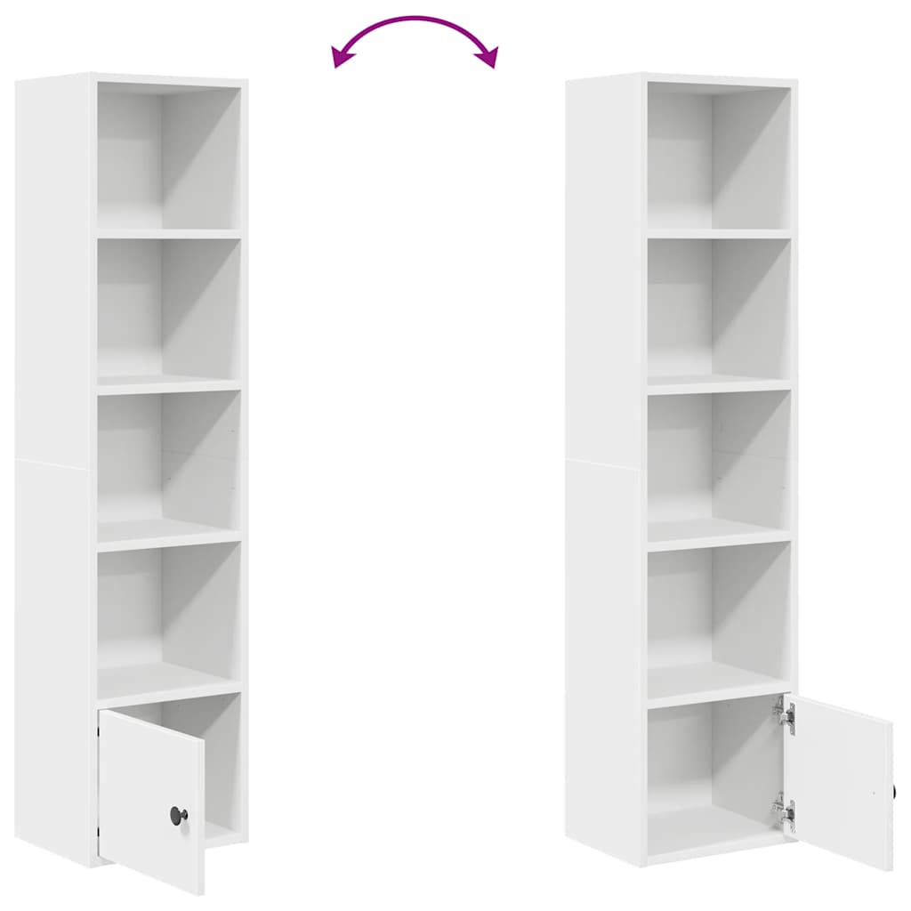 Bokhylle hvit 31x24x127 cm konstruert tre