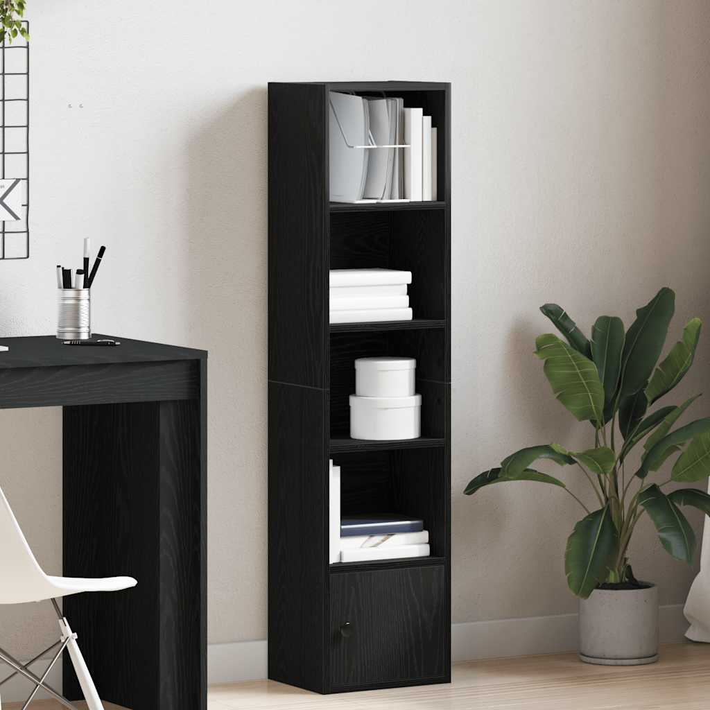 Bokhylle svart eik 31x24x127 cm konstruert tre