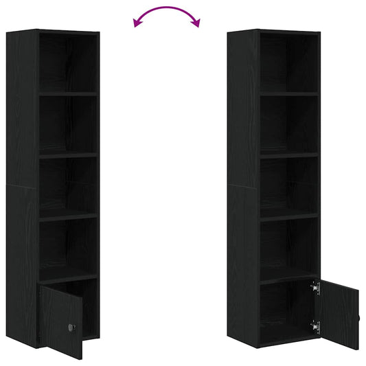 Bokhylle svart eik 31x24x127 cm konstruert tre