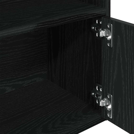 Bokhylle svart eik 31x24x127 cm konstruert tre