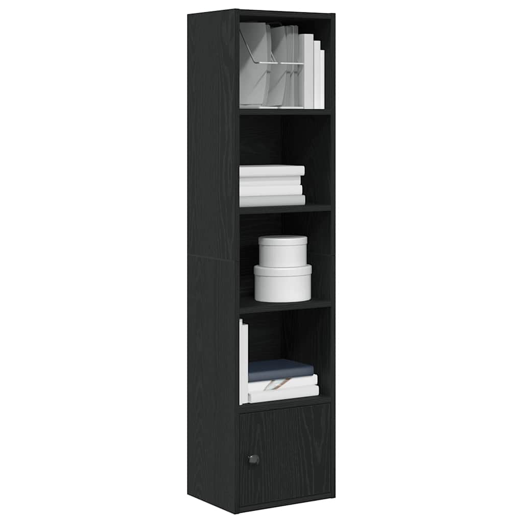 Bokhylle svart eik 31x24x127 cm konstruert tre