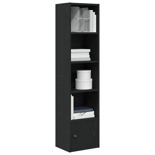 Bokhylle svart eik 31x24x127 cm konstruert tre