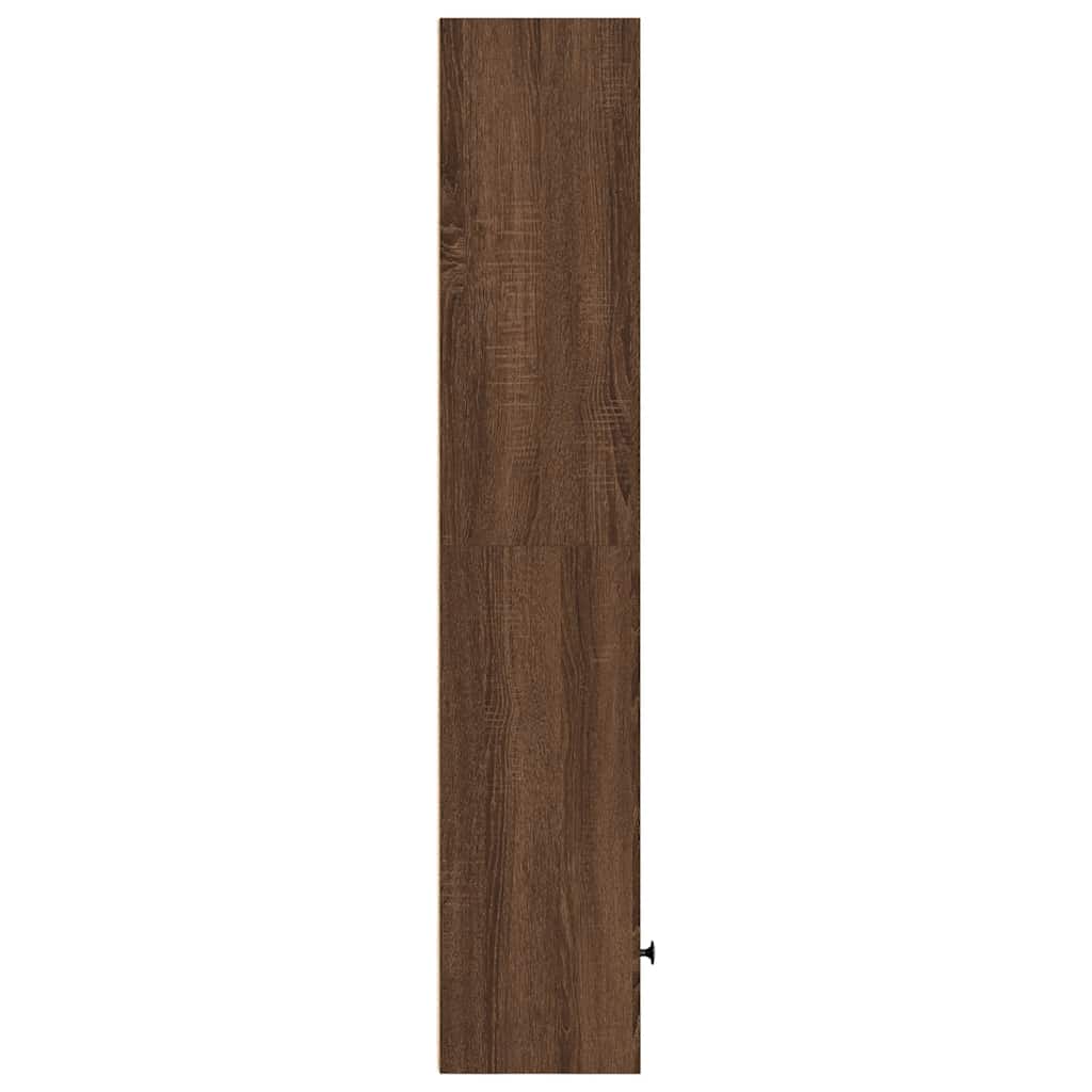 Bokhylle brun eik 31x24x127 cm konstruert tre