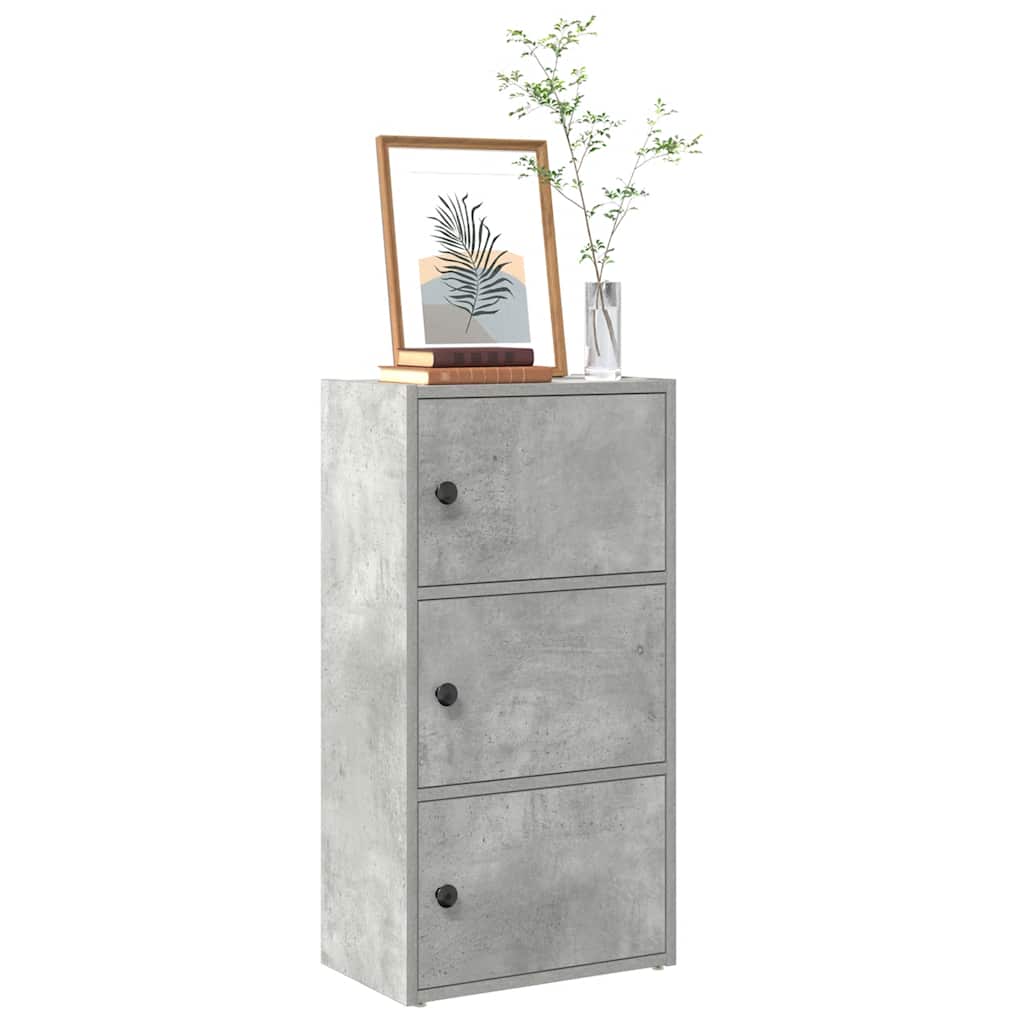 Bokhylle betonggrå 40x24x77 cm konstruert tre