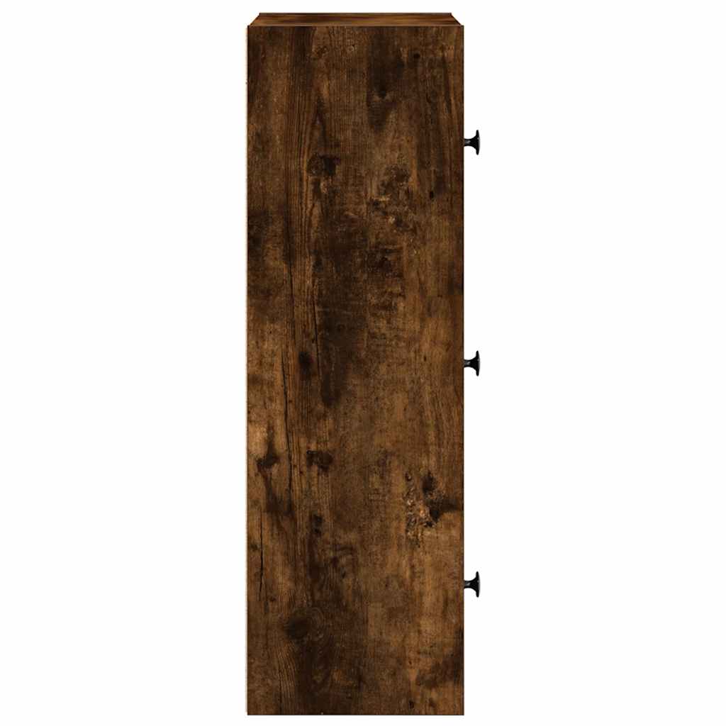 Bokhylle røkt eik 40x24x77 cm konstruert tre