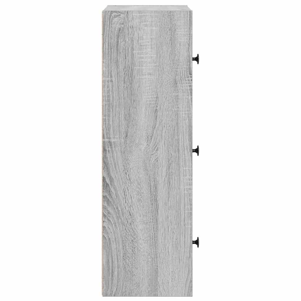 Bokhylle grå sonoma 40x24x77 cm konstruert tre