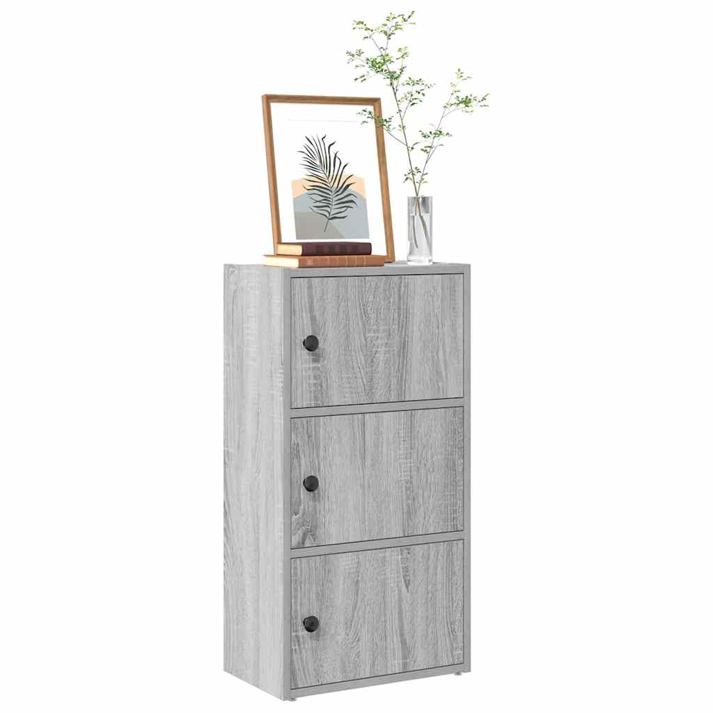 Bokhylle grå sonoma 40x24x77 cm konstruert tre