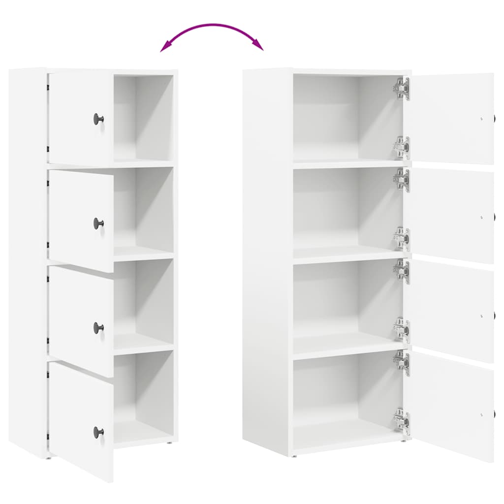 Bokhylle hvit 40x24x102 cm konstruert tre vidaXL